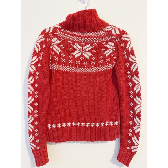 Ralph Lauren Polo Jeans Company Vintage Winter Fair Isle Holiday Sweater Red M - Picture 3 of 6